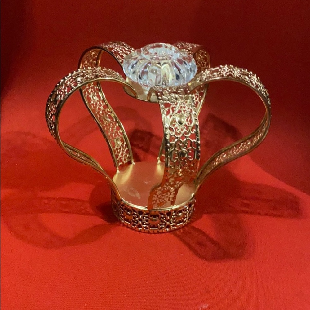Rose gold metallic royal crown caked topper